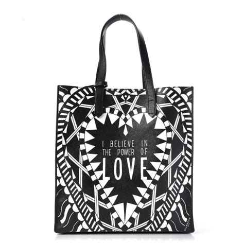 GIVENCHY Calfskin Power of Love Print Tote Black